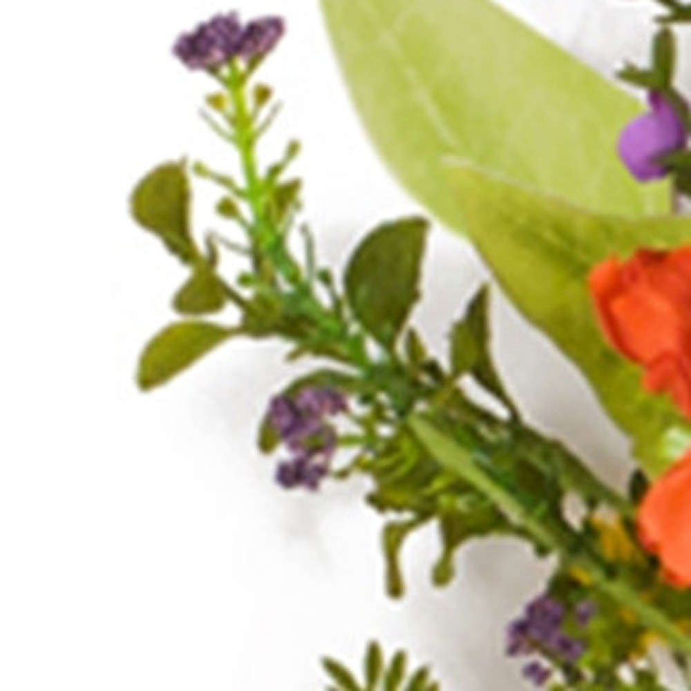 22" Green And Yellow Summer Sunflower Artificial Wreath - Image 4