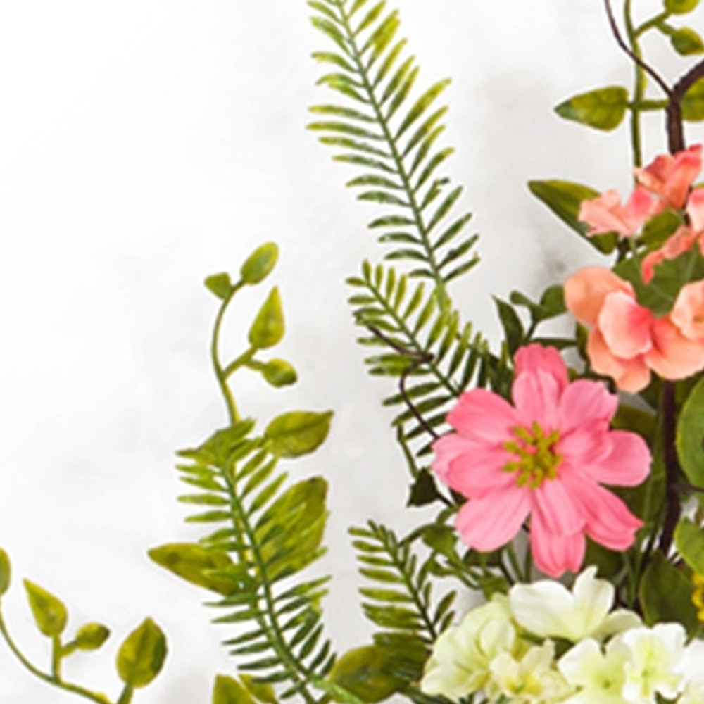 27" Pink and Green Spring Berry Artificial Wreath - Image 3