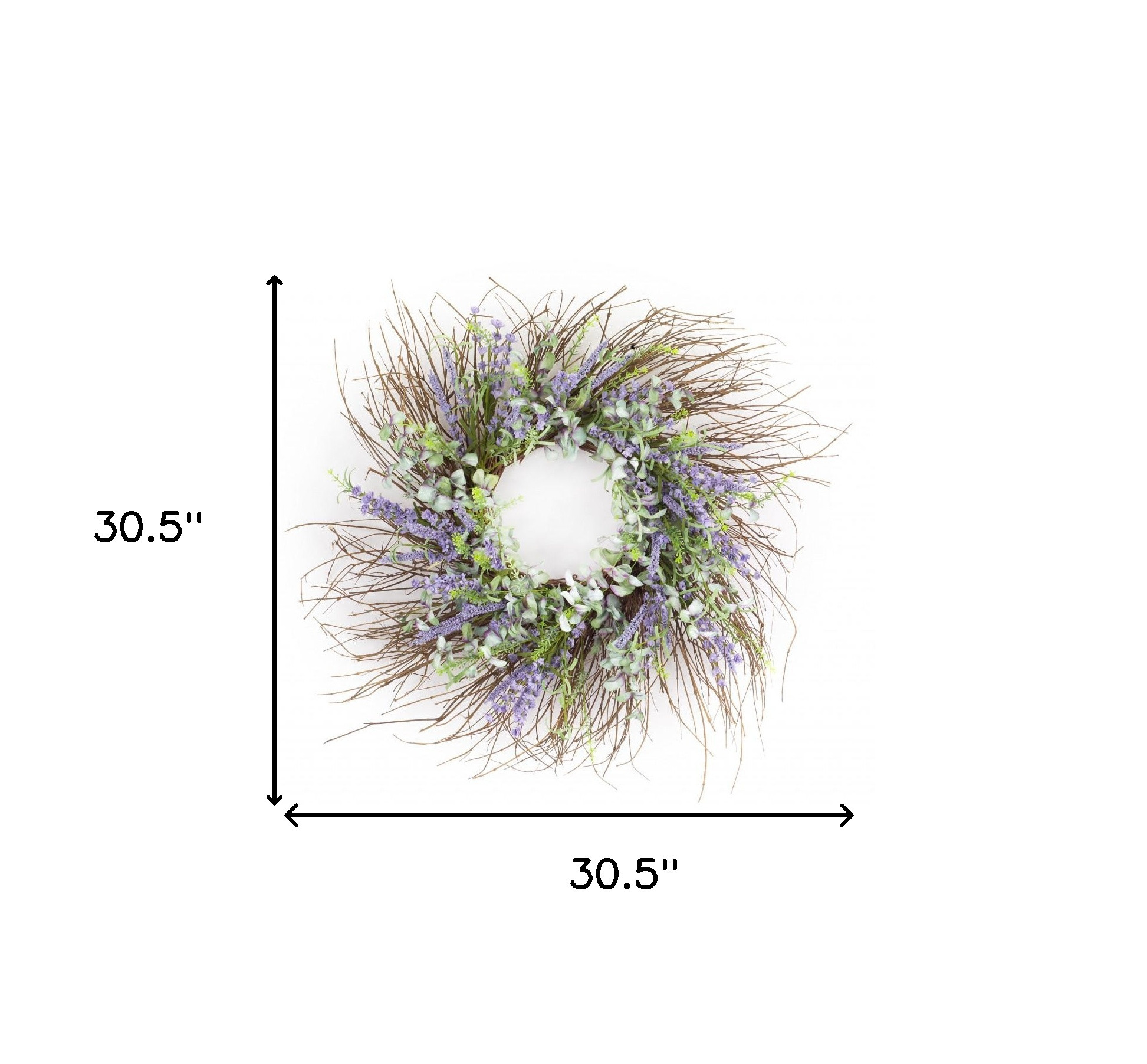 31" Purple Spring Twig And Mixed Assortment Artificial Wreath - Image 4