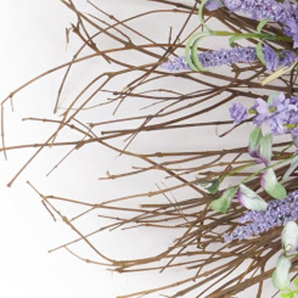 31" Purple Spring Twig And Mixed Assortment Artificial Wreath - Image 3
