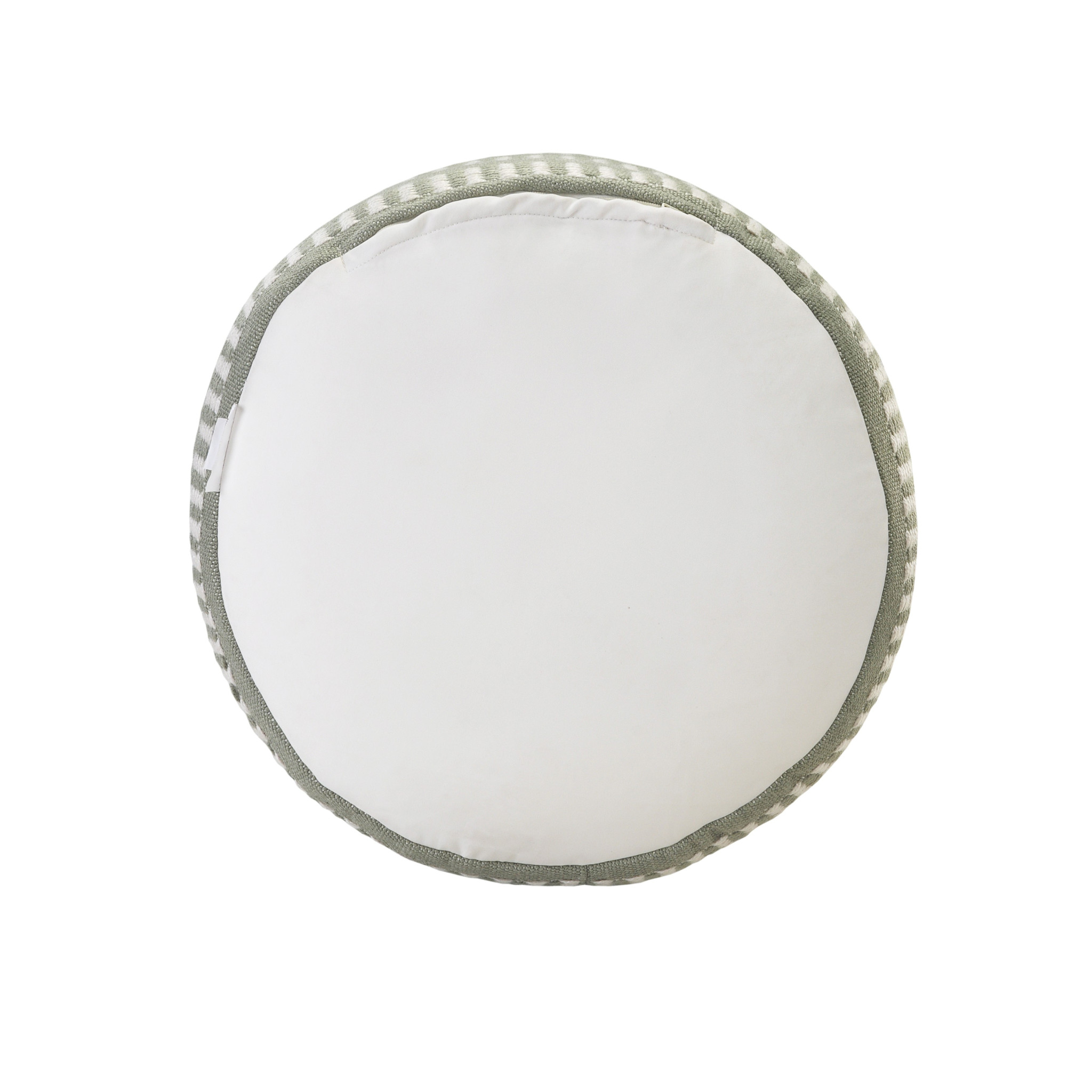 20" Green Polyester Round Striped Indoor Outdoor Pouf Ottoman - Image 6