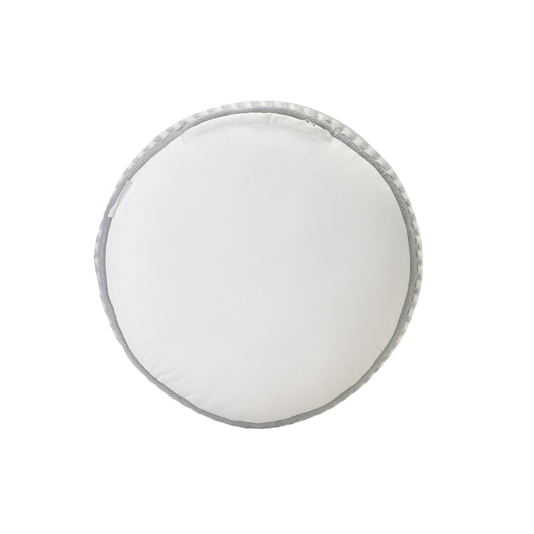 20" Blue Polyester Round Striped Indoor Outdoor Pouf Ottoman - Image 6