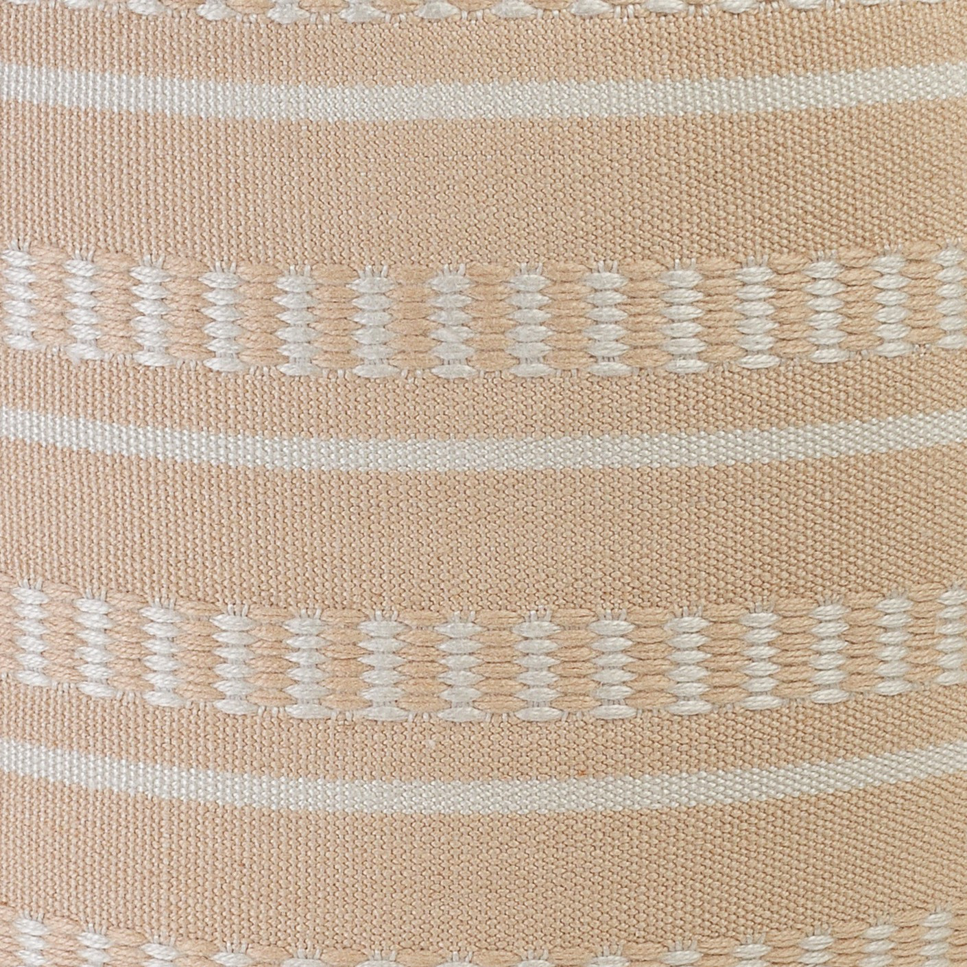 20" Orange Polyester Round Striped Indoor Outdoor Pouf Ottoman - Image 11