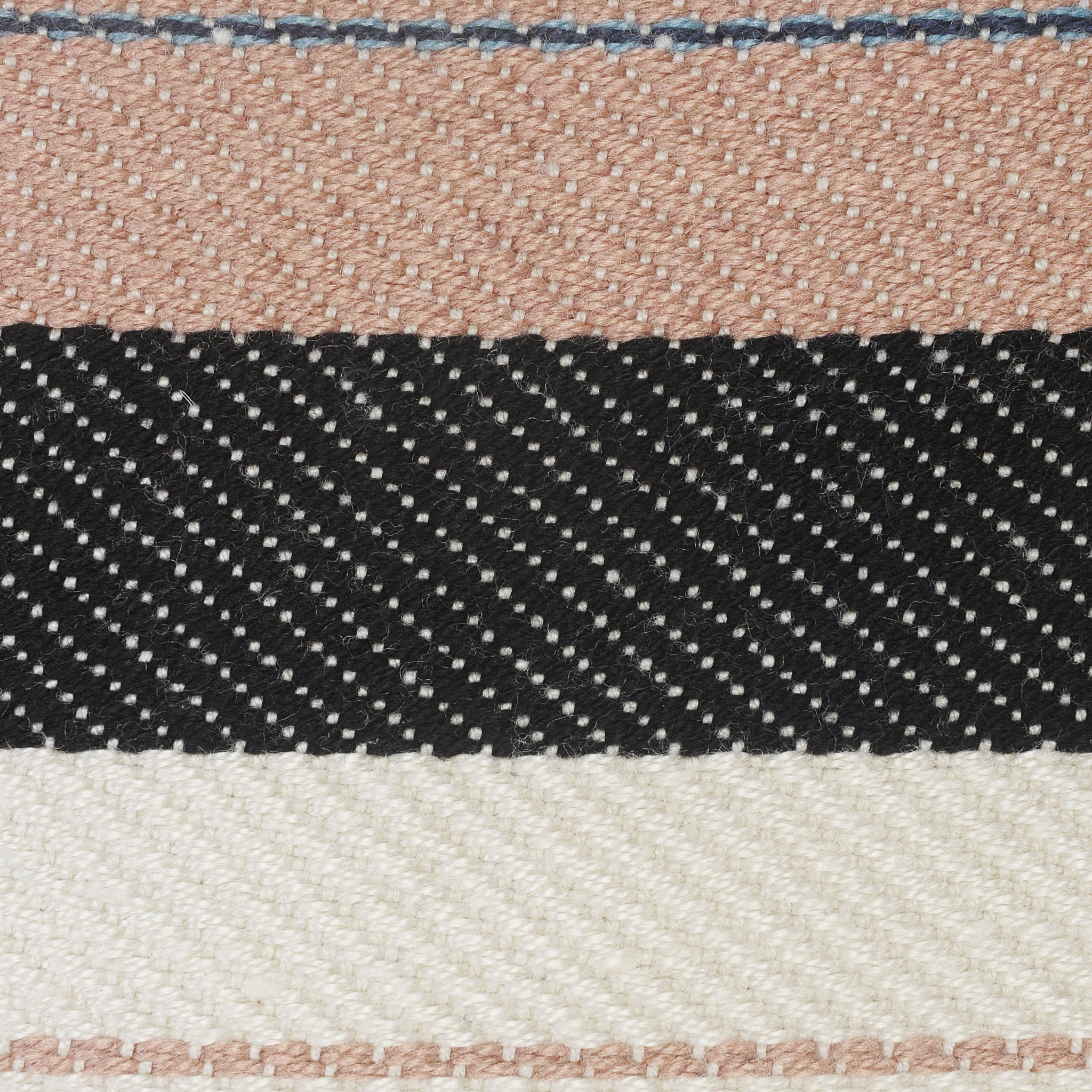 20" White Polyester Striped Indoor Outdoor Pouf Ottoman - Image 11