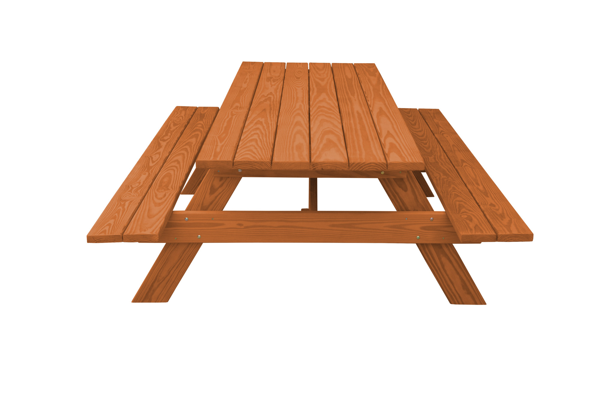 94" Brown Solid Wood Outdoor Picnic Table - Image 3