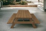 94" Brown Solid Wood Outdoor Picnic Table