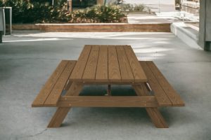 94" Brown Solid Wood Outdoor Picnic Table