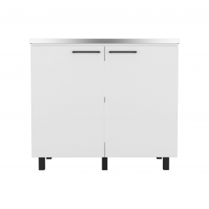 39" White Accent Cabinet With Two Shelves