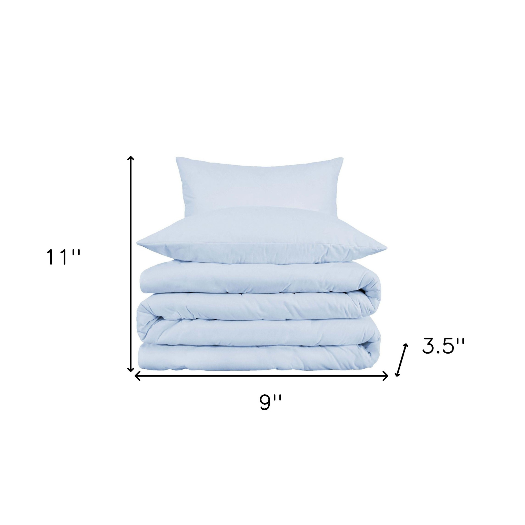 Light Blue Queen Cotton Blend 1000 Thread Count Washable Duvet Cover Set - Image 7