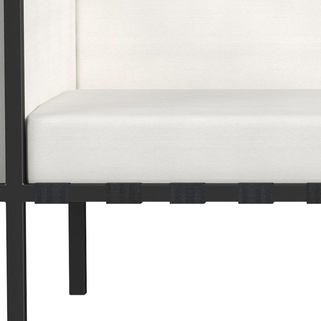 77" Black Iron and Cushions Patio Sofa - Image 7