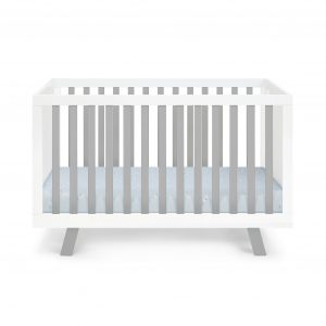 Gray and White Solid and Manufactured Wood Standard Three In One Convertible Crib