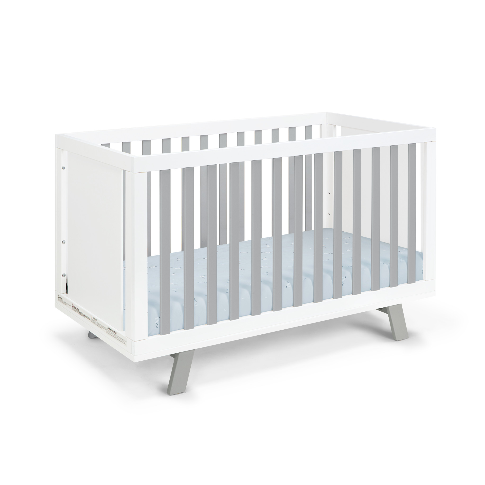 Gray and White Solid and Manufactured Wood Standard Three In One Convertible Crib - Image 2