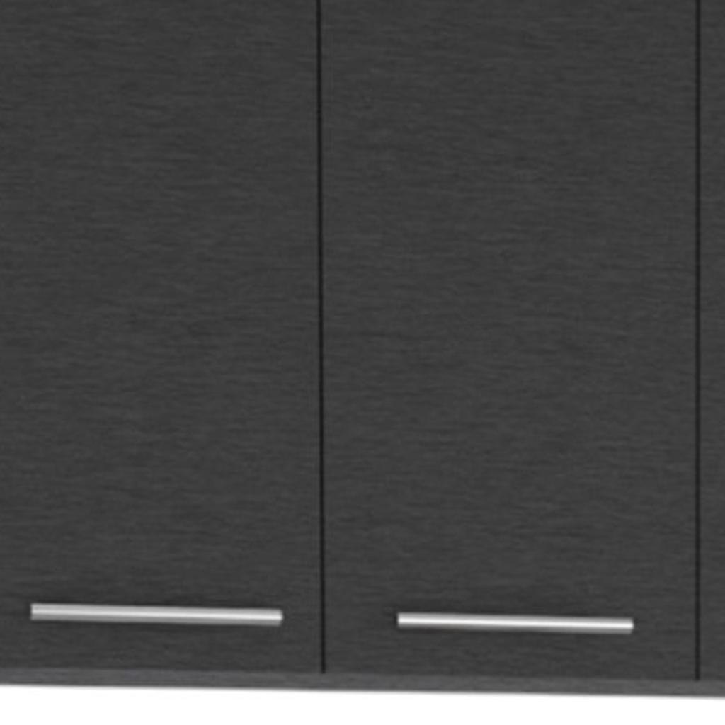 47" Black and White Wall mounted Accent Cabinet With Five Shelves - Image 6