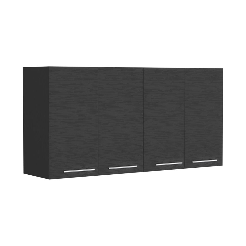 47" Black and White Wall mounted Accent Cabinet With Five Shelves - Image 3