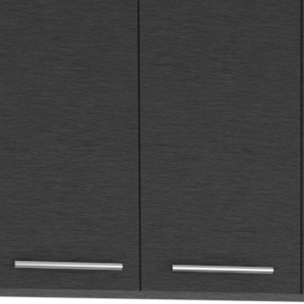 47" Black and White Wall mounted Accent Cabinet With Five Shelves - Image 5