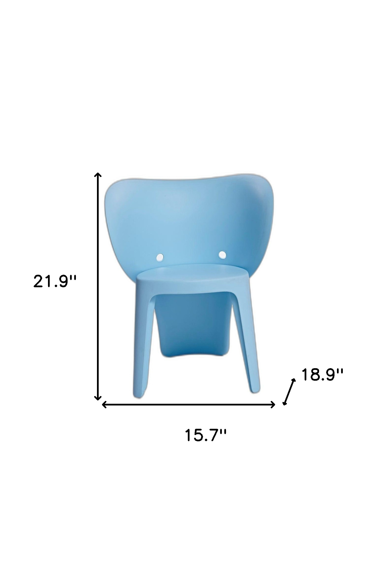 Set Of Four Blue Heavy Duty Plastic Juvenile Chairs - Image 8