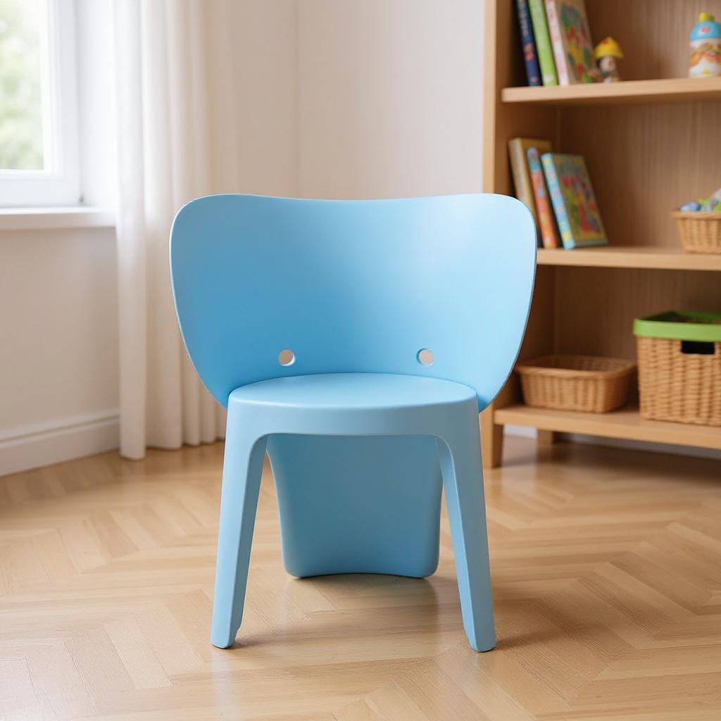 Set Of Four Blue Heavy Duty Plastic Juvenile Chairs - Image 2