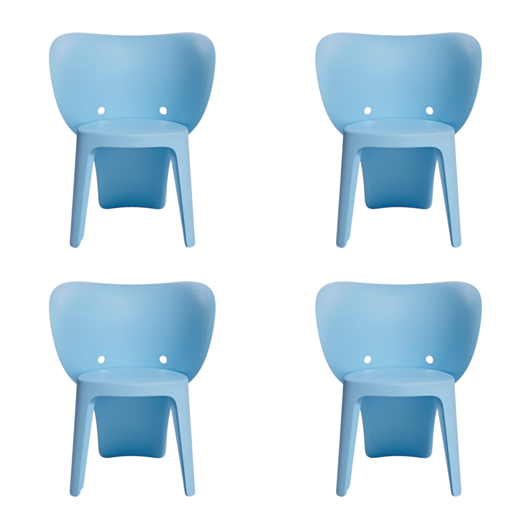 Set Of Four Blue Heavy Duty Plastic Juvenile Chairs - Image 3