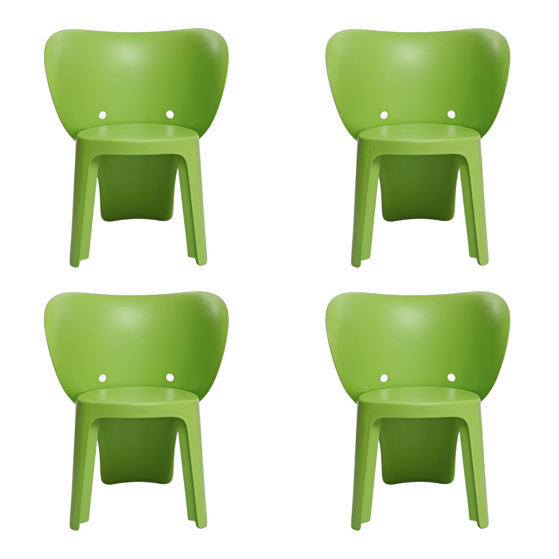 Set Of Four Green Heavy Duty Plastic Juvenile Chairs - Image 3