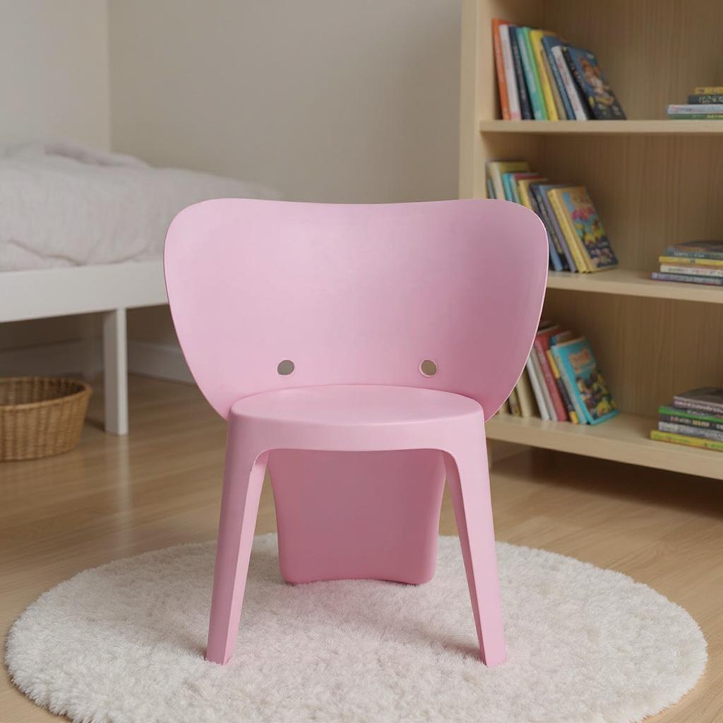 Set Of Four Pink Heavy Duty Plastic Juvenile Chairs - Image 2