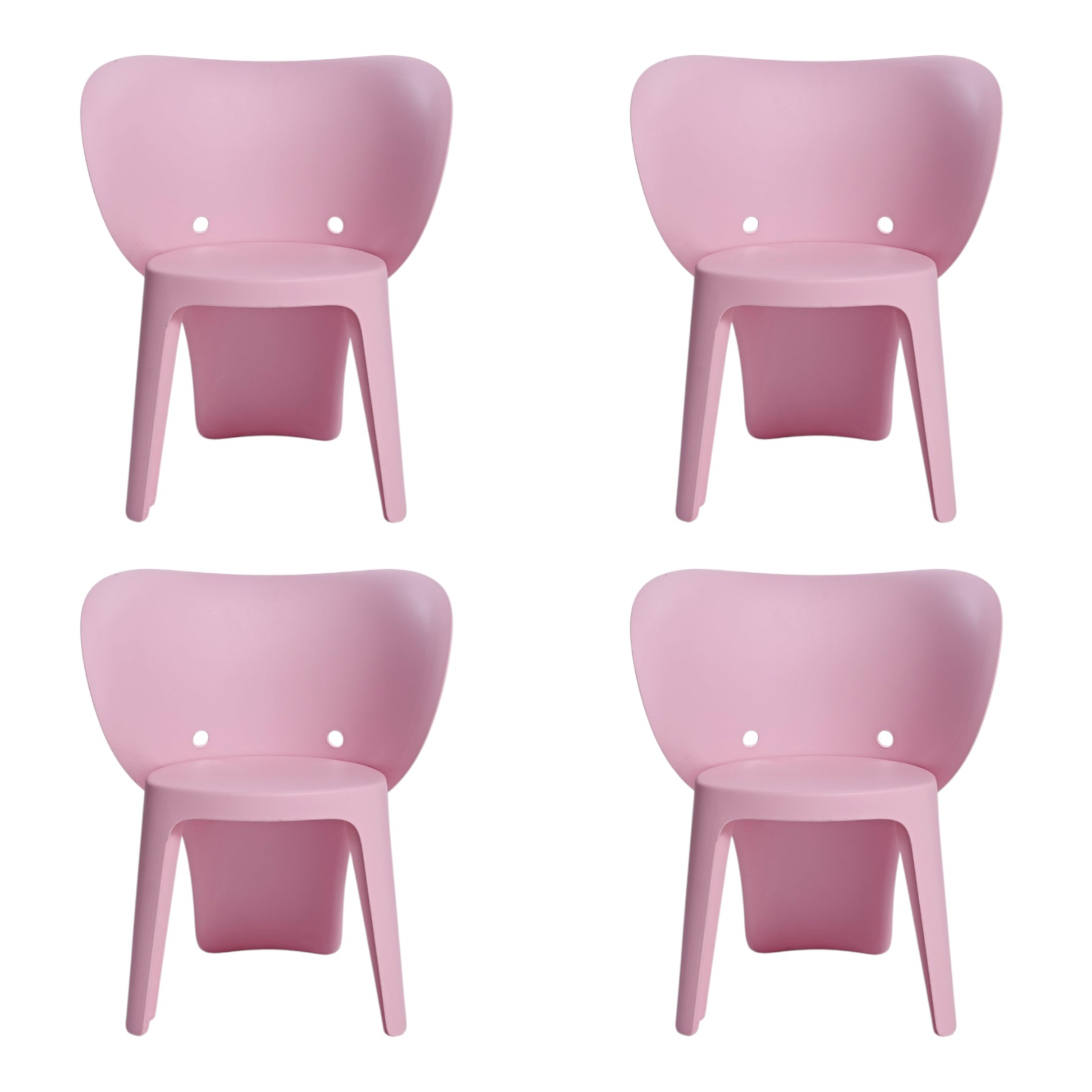 Set Of Four Pink Heavy Duty Plastic Juvenile Chairs - Image 3