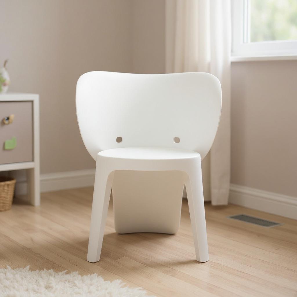 Set Of Four White Heavy Duty Plastic Juvenile Chairs - Image 2