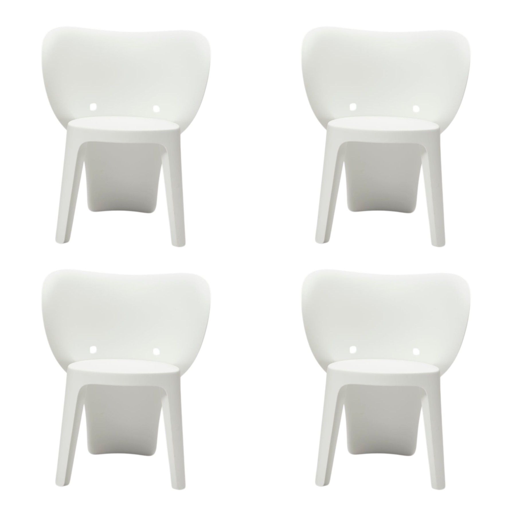 Set Of Four White Heavy Duty Plastic Juvenile Chairs - Image 3