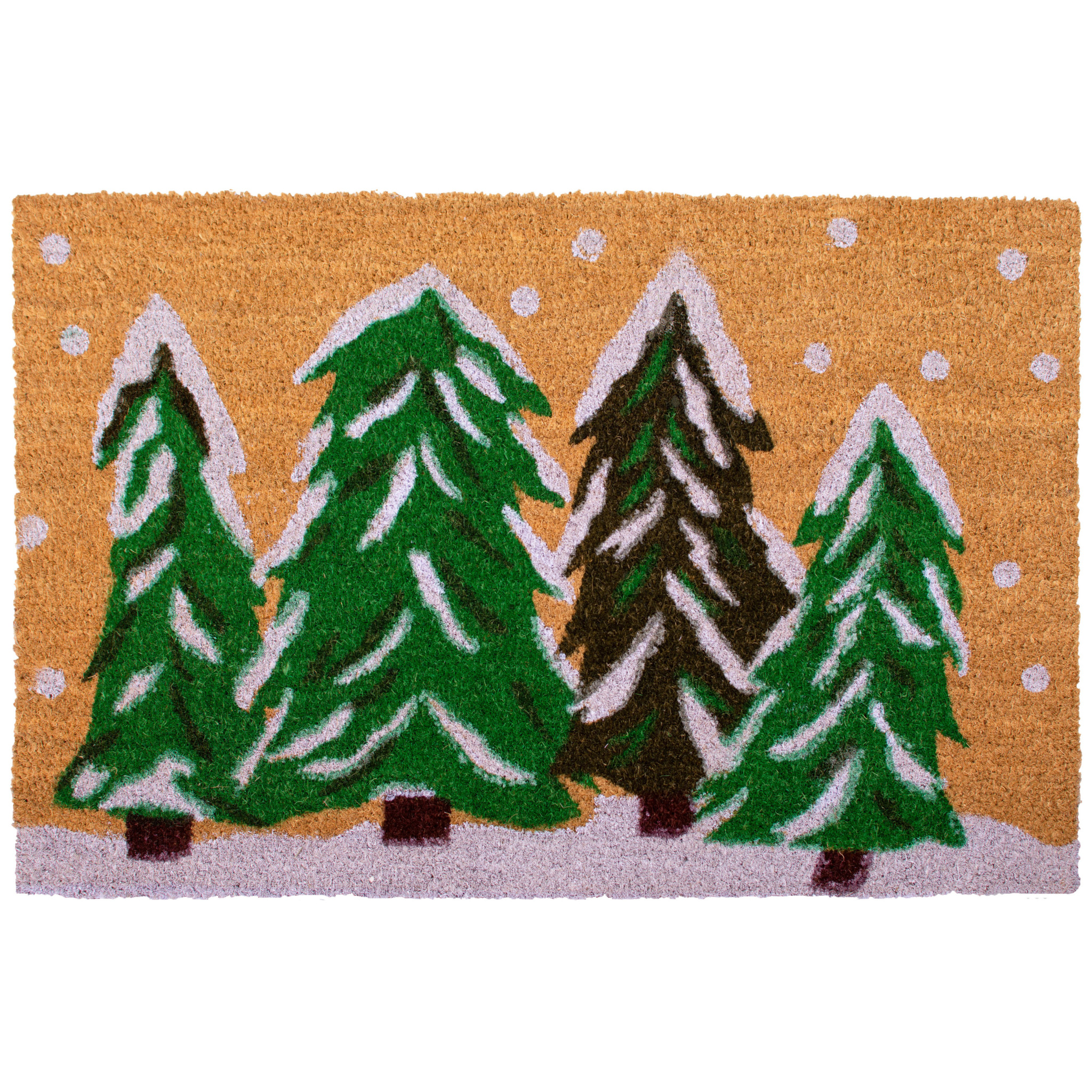 17" X 29" Natural and Green Coir Christmas Trees Outdoor Christmas Door Mat - Image 6