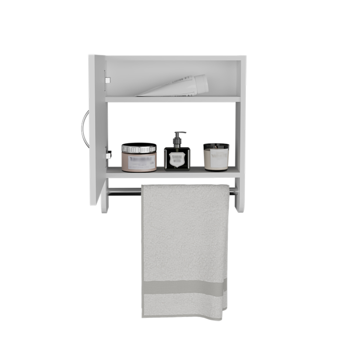 18" White Wood, Metal Floating Bathroom Vanity - Image 3