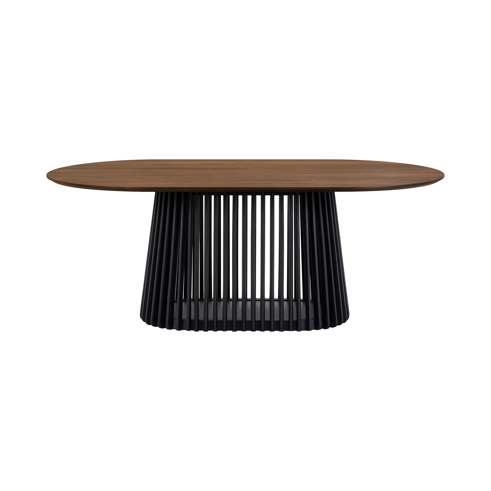 Five Piece Brown and Black Oval Dining Set with Four Chairs - Image 5