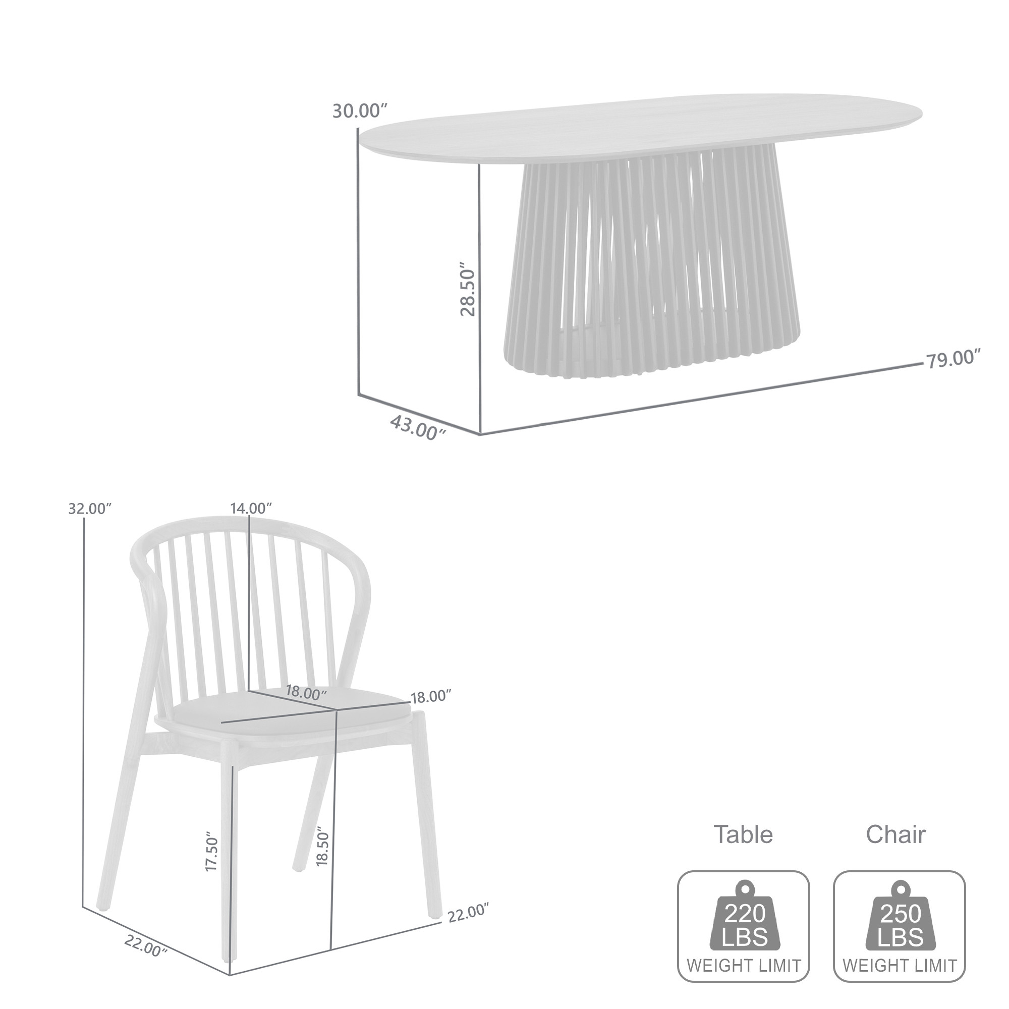 Five Piece Brown and Black Oval Dining Set with Four Chairs - Image 11