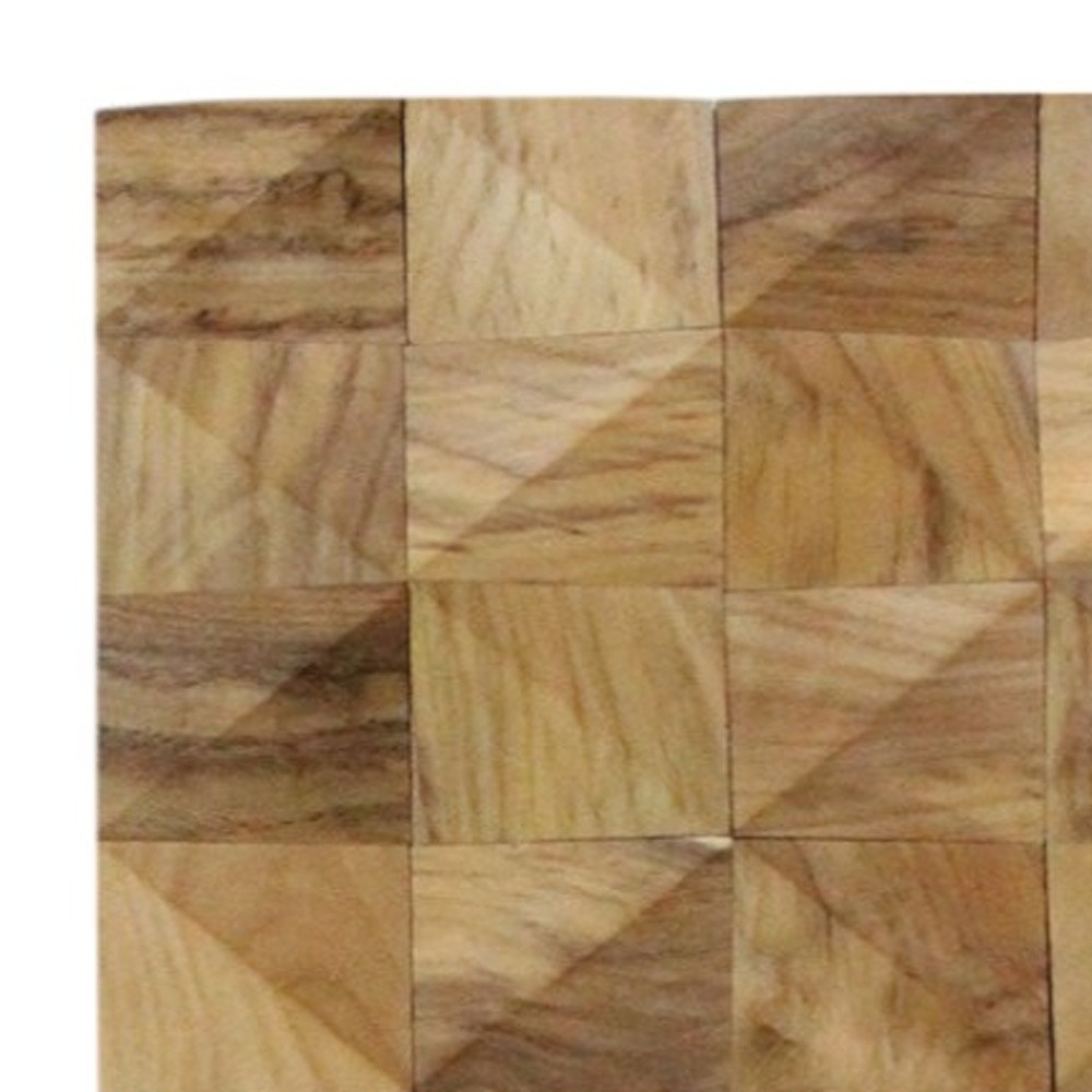Brown 3D Embossed Diamond Teak Reclaimed Wood Decorative Wall Panels - Image 5