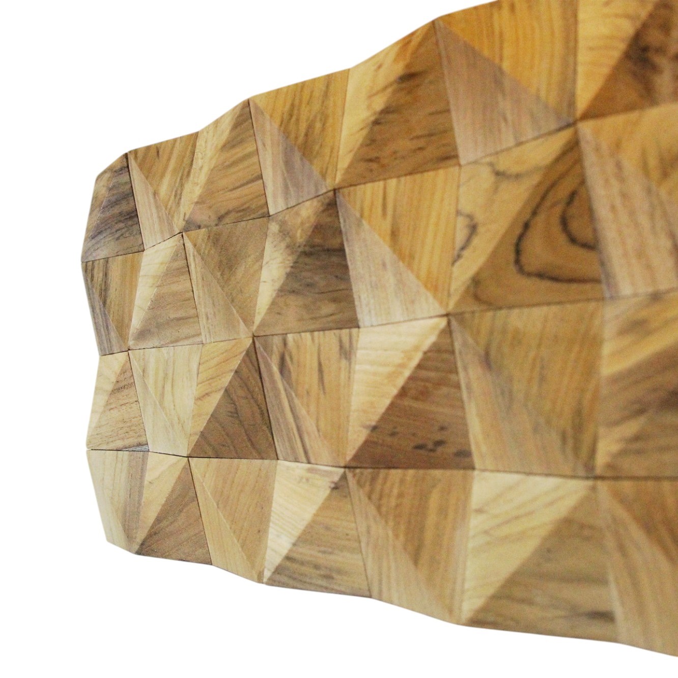 Brown 3D Embossed Diamond Teak Reclaimed Wood Decorative Wall Panels - Image 4