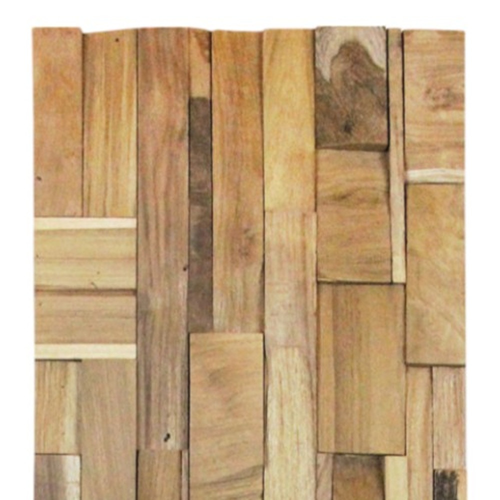 Brown 3D Embossed Abstract Teak Reclaimed Wood Decorative Wall Panels - Image 6