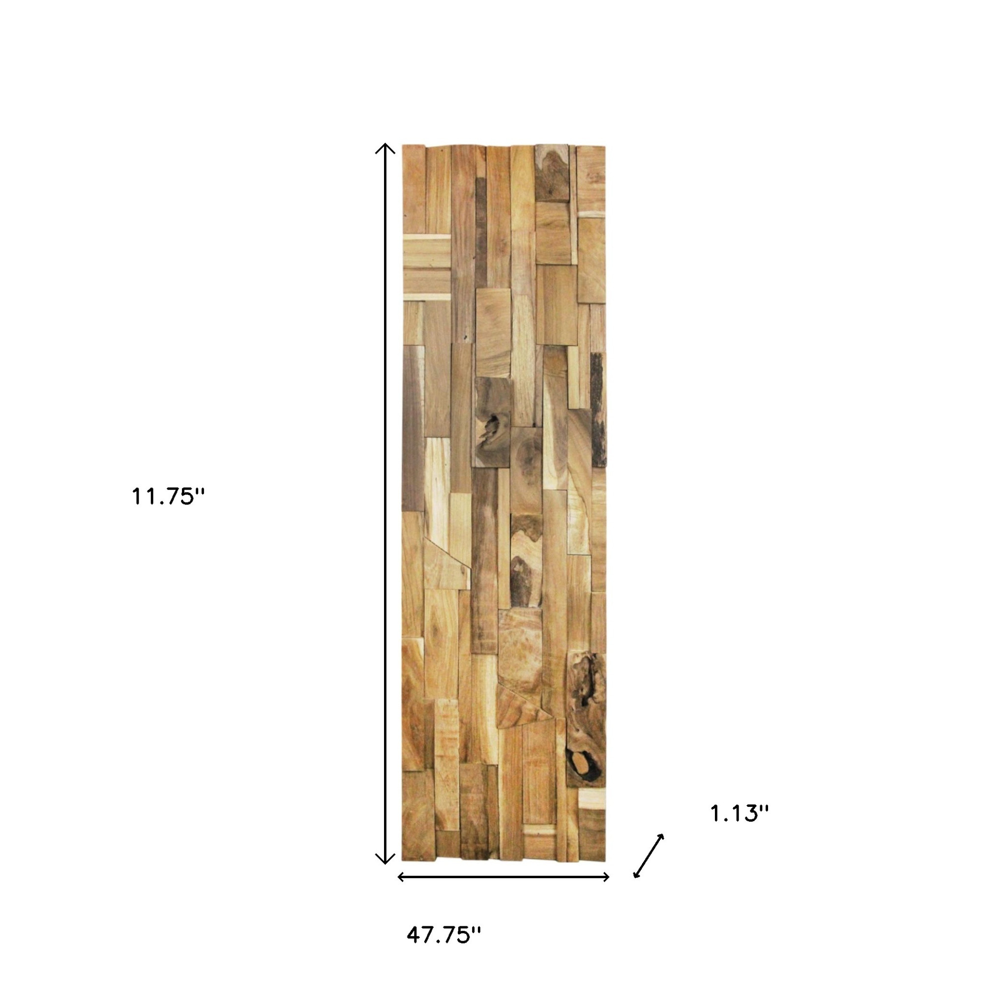Brown 3D Embossed Abstract Teak Reclaimed Wood Decorative Wall Panels - Image 9