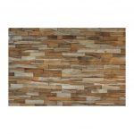 Brown 3D Embossed Abstract Brushed Teak Reclaimed Wood Decorative Wall Panels