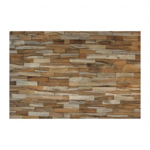 Brown 3D Embossed Abstract Brushed Teak Reclaimed Wood Decorative Wall Panels